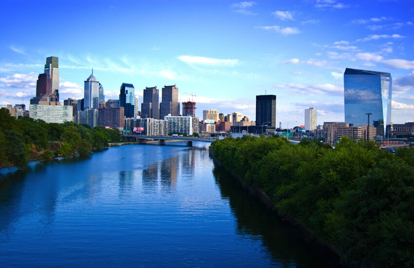 Die Skyline von Philadelphia.