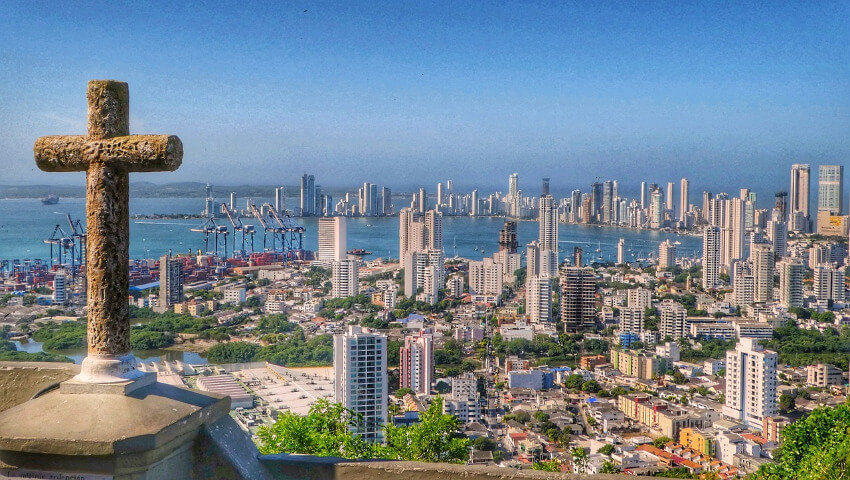 Die Stadt Cartagena per Luftansicht.